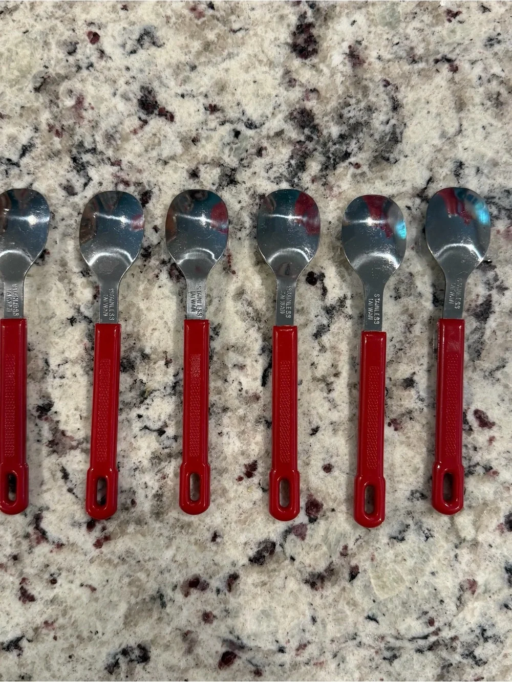 Vintage Red Handle Flatware Silverware - 24 Pieces - Complete Set